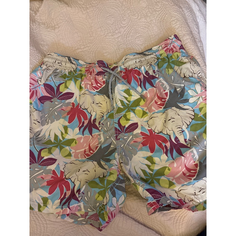 Vilebrequin Moorea Elephant Tropical Print Swim Trunks Mens XXL Multicolor‎